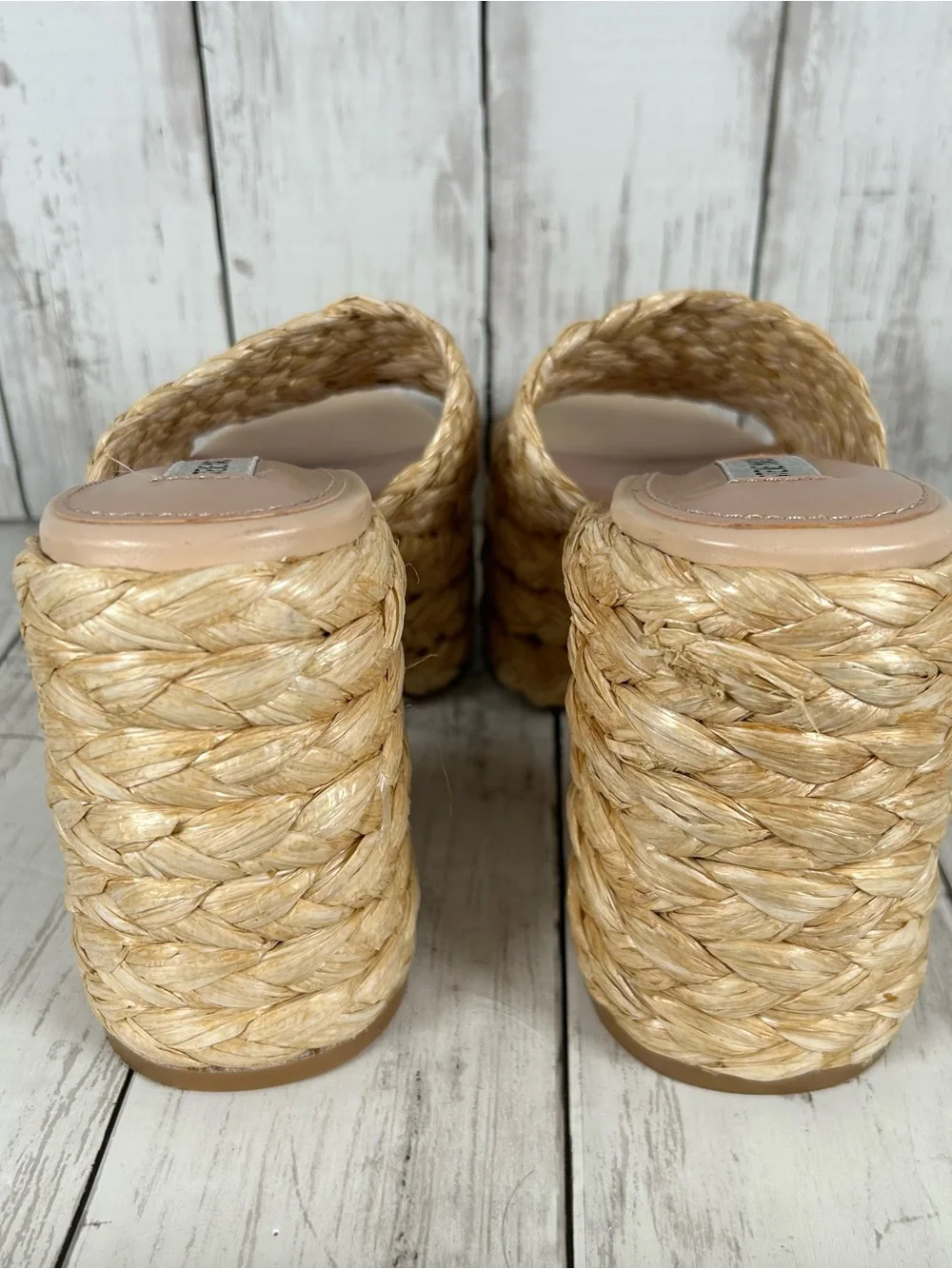 Steve Madden Bountiful Platform Chunky Raffia Sandals 9